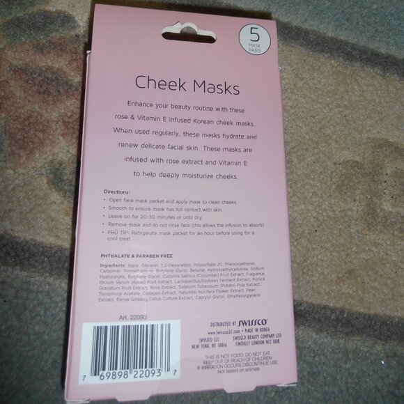 Precision Beauty Hydrating Rose & Vitamin E Cheek Masks ~4 Pack~ - Picture 2 of 4
